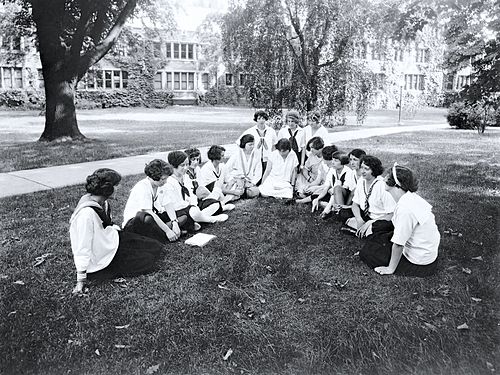 Students at the Bryn Mawr Summer School for Women Workers in Industry, ca. 1921