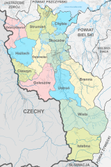 Plan powiatu cieszyńskiego