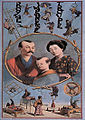 日本のアクロバット一座の海外公演ポスター。19世紀末