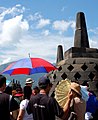 Ferðamenn í Borobudur.