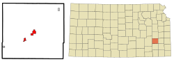 Location within Woodson County and Kansas