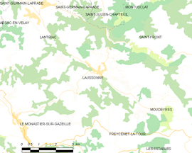 Mapa obce Laussonne