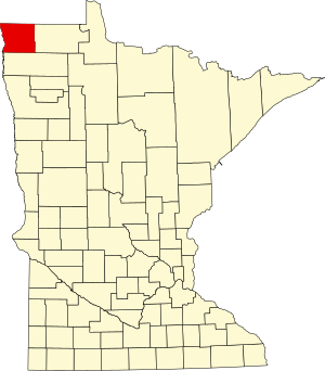 Map of Minnesota highlighting Kittson County