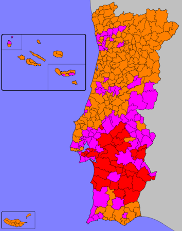 Strongest party by municipality.