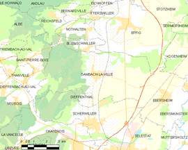 Mapa obce Dambach-la-Ville