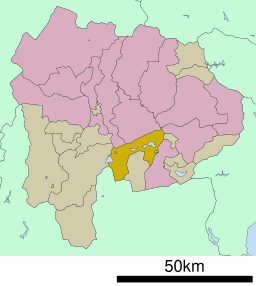 Fujikawaguchikos läge i Yamanashi prefektur