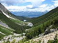 Athabasca River Valley seen from the Geraldine Lakes