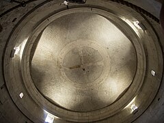 Inside top level with cracked roof stone