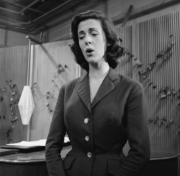 Paerl during a television broadcast in 1956