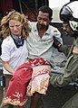 Evacuation after a tsunami in Banda Aceh, Sumatra, Indonesia.