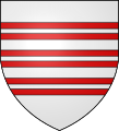 Argent, three bars gemelles gules