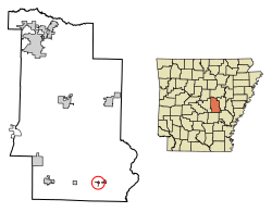 Location of Allport in Lonoke County, Arkansas.