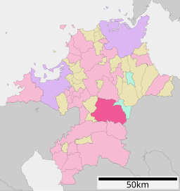 Asakuras läge i Fukuoka prefektur