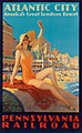 Plakat for Atlantic City og Pennsylvania Railroad frå 1935.