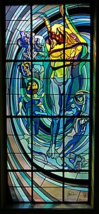 Apollo (System Copernicus), stained glass by Stanisław Wyspiański, House of the Medical Society in Kraków (1905)