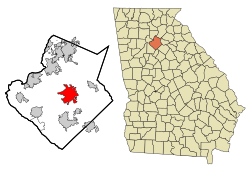 Location in Gwinnett County and Georgia