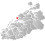 Aukra markert med rødt på fylkeskartet
