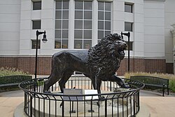 Lion statue outside the mall
