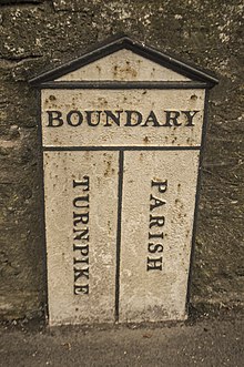 Sign marking boundary between Parish and Turnpike Trust responsibility, Frome, Somerset