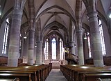 Interior view of the nave towards the choir.