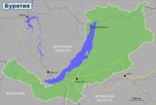 Carte de la position de la ville par rapport à la Bouriatie