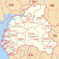 CA postcode area map