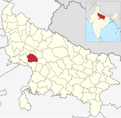 Location of Mainpuri district in Uttar Pradesh