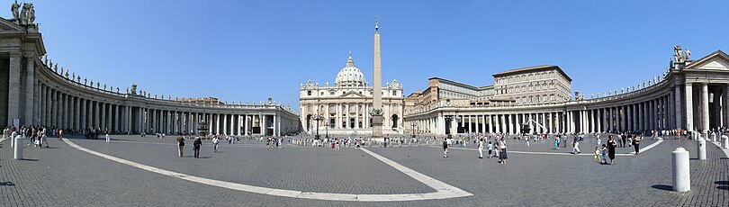 St. Peter's Square, the basilica and obelisk, from Piazza Pio XII