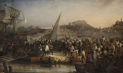 «Napoleono elirante el Elba, la 26an de februaro de 1815» de Joseph Beaume