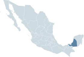 坎佩切州在墨西哥的位置