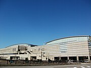 Outdoor view of the Toyama City Gymnasium sporting arena in Toyama city