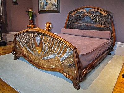 Dawn and Dusk bed by Émile Gallé (1904)