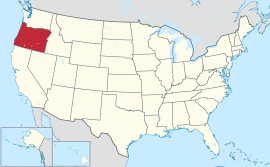 Map of the United States with ਔਰੇਗਨ highlighted