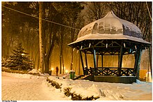 Peisaj magic de iarna in parcul Copou din Vaslui