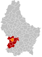 Lage von Koerich im Großherzogtum Luxemburg