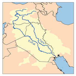 Karta över Eufrat och Tigris