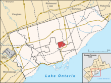 Location of Leaside in Toronto