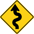 W1-5L Winding road (left)