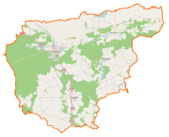 Mapa konturowa powiatu chodzieskiego, w centrum znajduje się punkt z opisem „Podstolice”