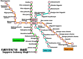 Metrokaart van Sapporo