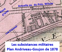 Subsistances militaires sur plan de 1878.