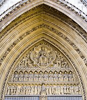 Tympanum above the North Entrance of Westminster Abbey, London, England