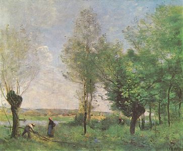 În picturile lui Jean-Baptiste-Camille Corot, verdele copacilor și al naturii a devenit elementul central al tabloului, oamenii fiind secundari