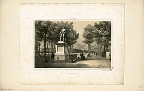 La statue d'Henri IV sur la place Royale, lithographie de Pierre Gorse (1816–1875).