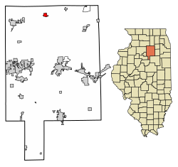 Location of Earlville in LaSalle County, Illinois.