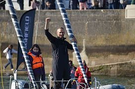 Fabrice Amedeo à l'arrivée