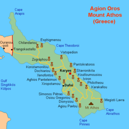 Monte Athos - Mappa