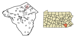 Location of Denver in Lancaster County, Pennsylvania