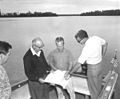 Image 20Roy O. Disney inspecting design plans on-site in Florida (from Walt Disney World)