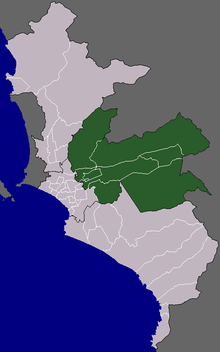 Location of Cono Este in the Lima province